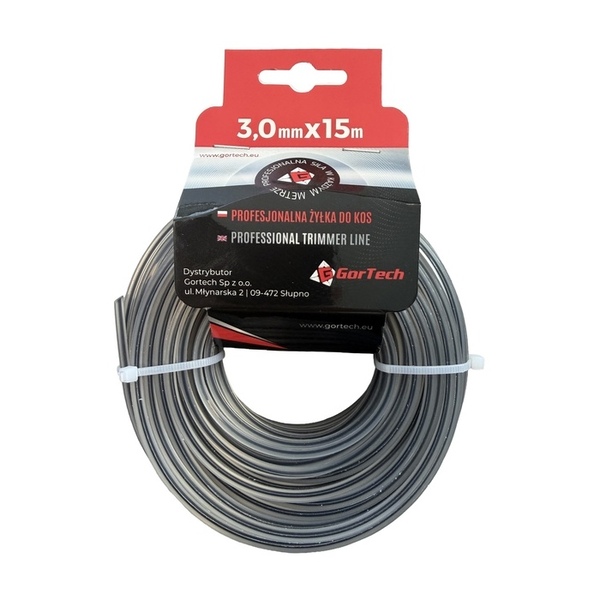 Żyłka do podkaszarek Dual Power średnica 3.0mm dł. 15m GorTech Line